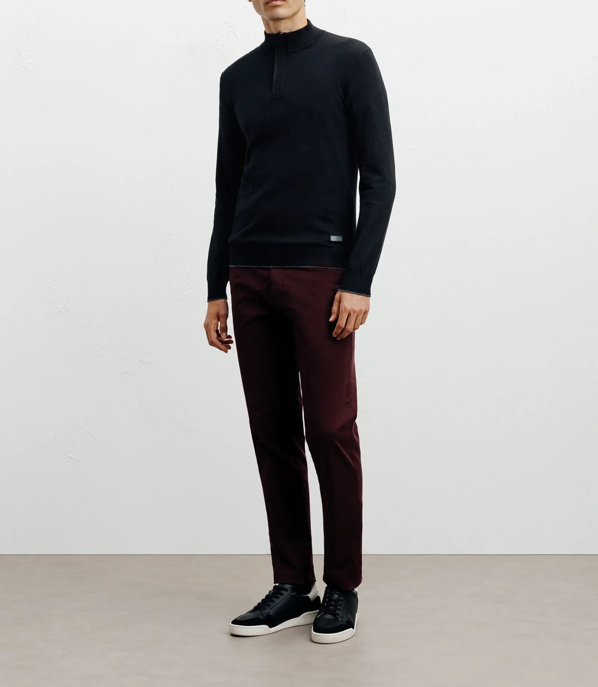 Pull col montant demi zippé noir - IZAC