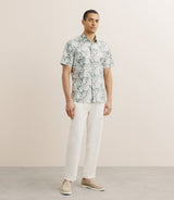 Chemise imprimée manches courtes verte - IZAC