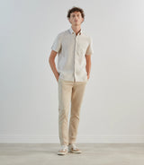 Chemise casual 100% lin beige - IZAC