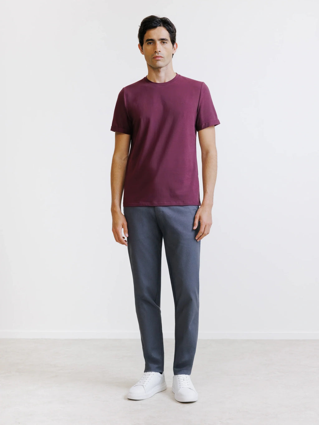 T-shirt col rond bordeaux - IZAC