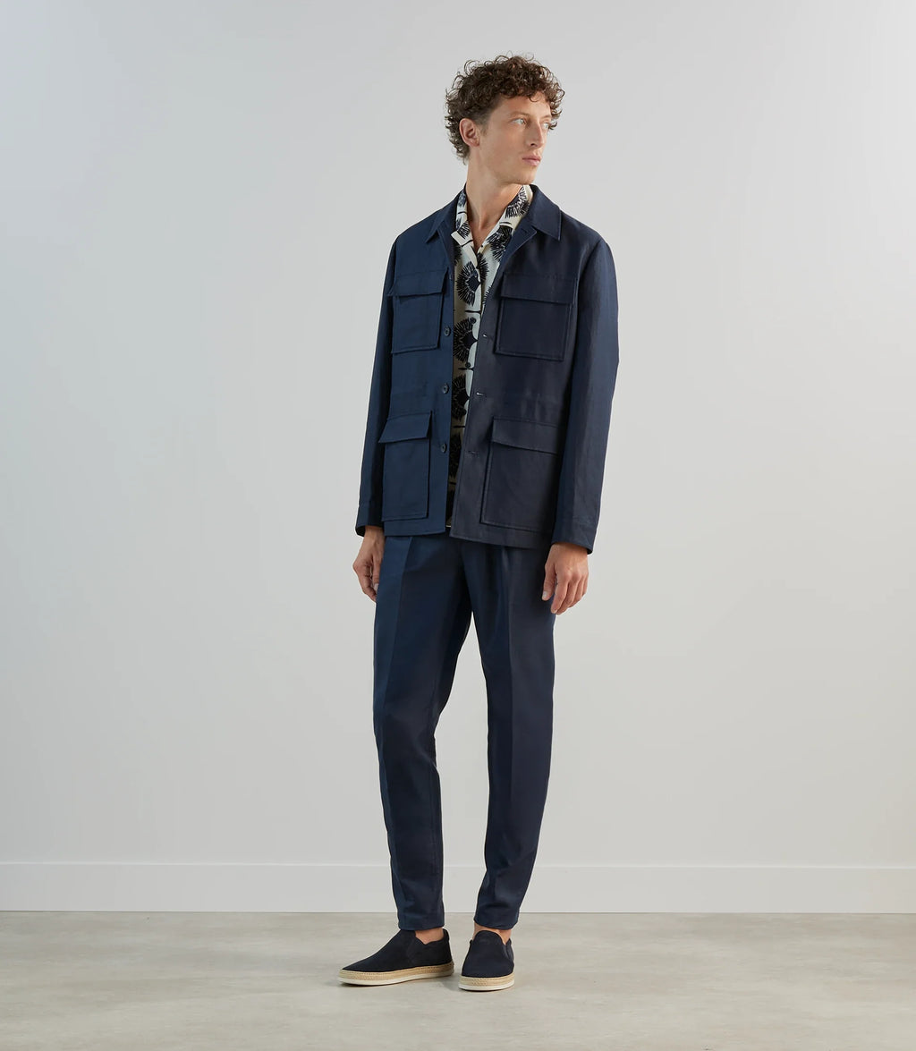 Veste casual saharienne marine - IZAC