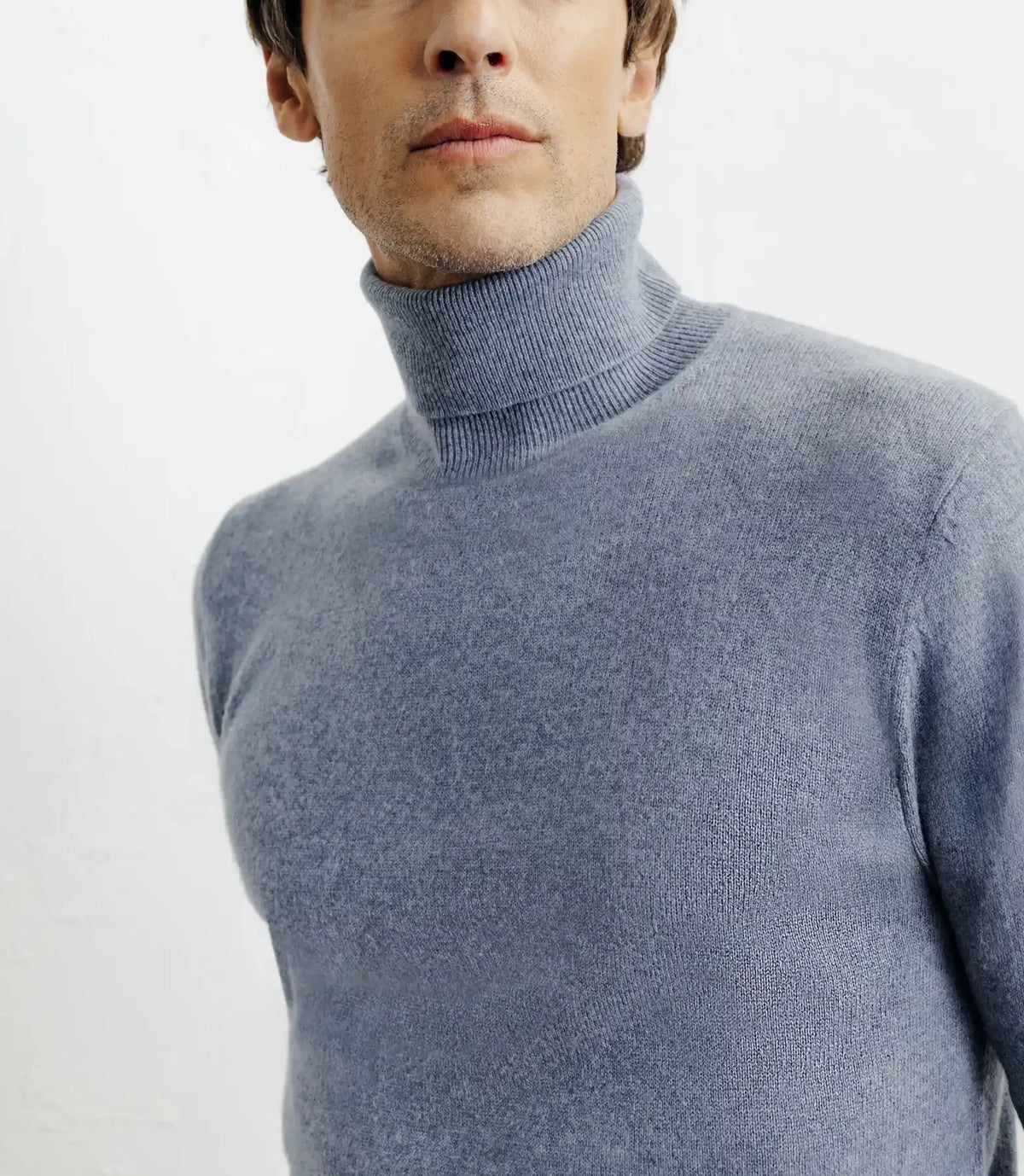 Pull col roulé 100% cachemire indigo - IZAC