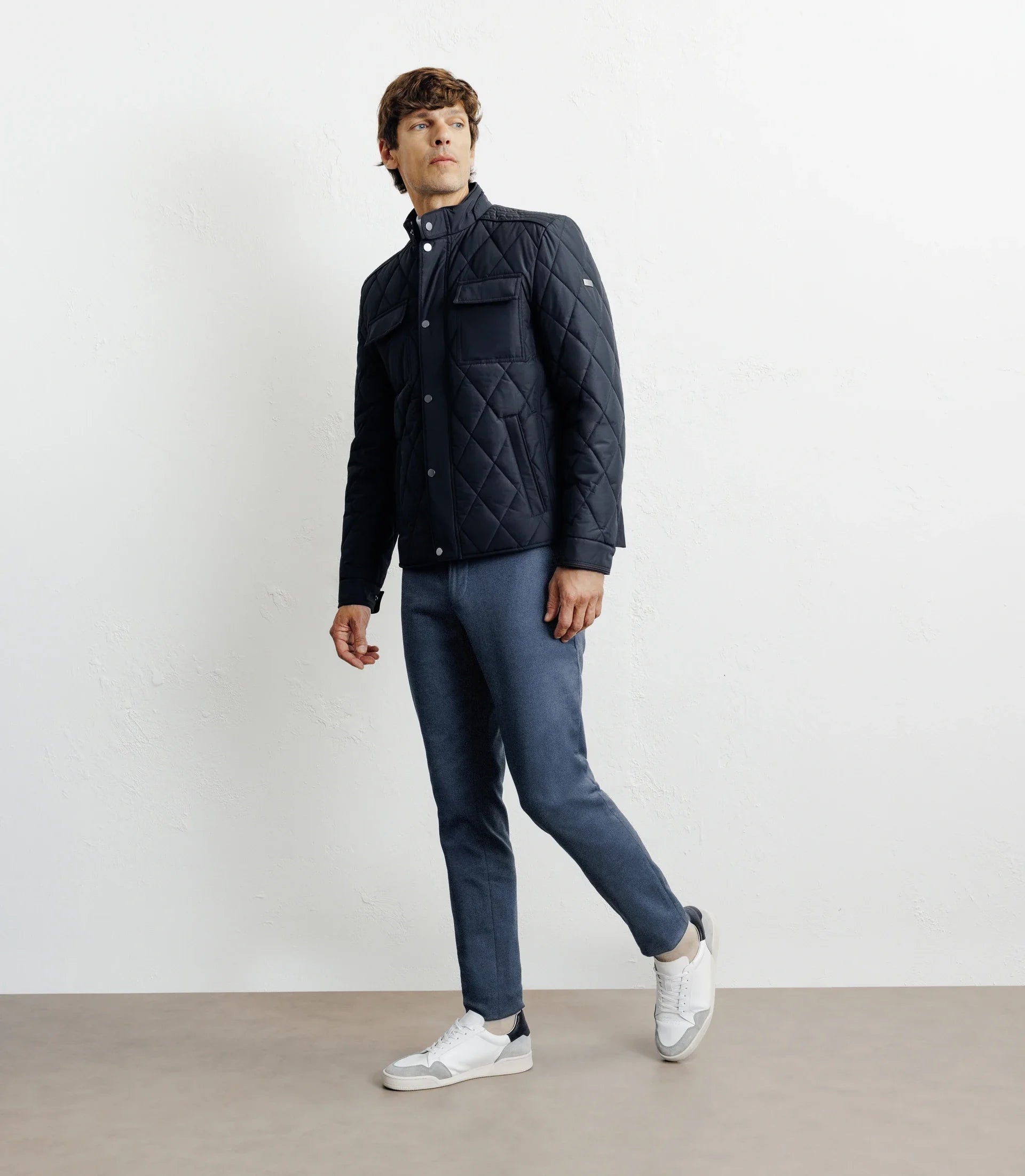 Blouson col chemise marine - IZAC