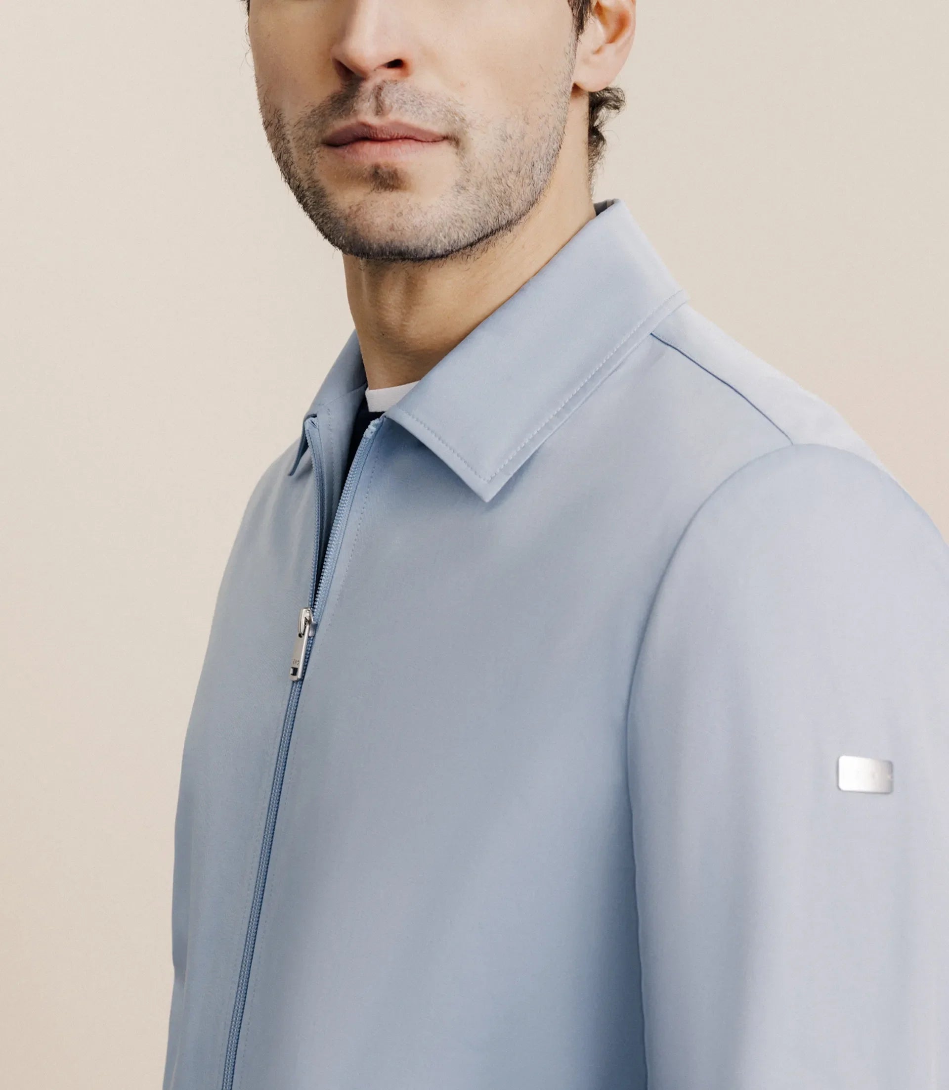 Blouson col chemise ciel - IZAC