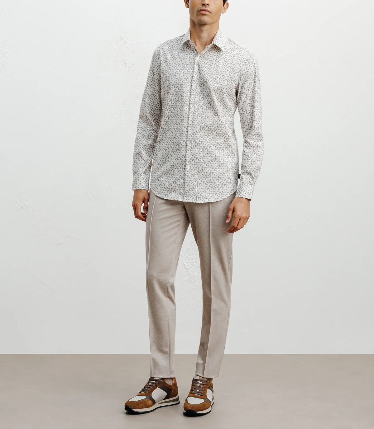 Chemise casual à imprimé fleurs beige - IZAC