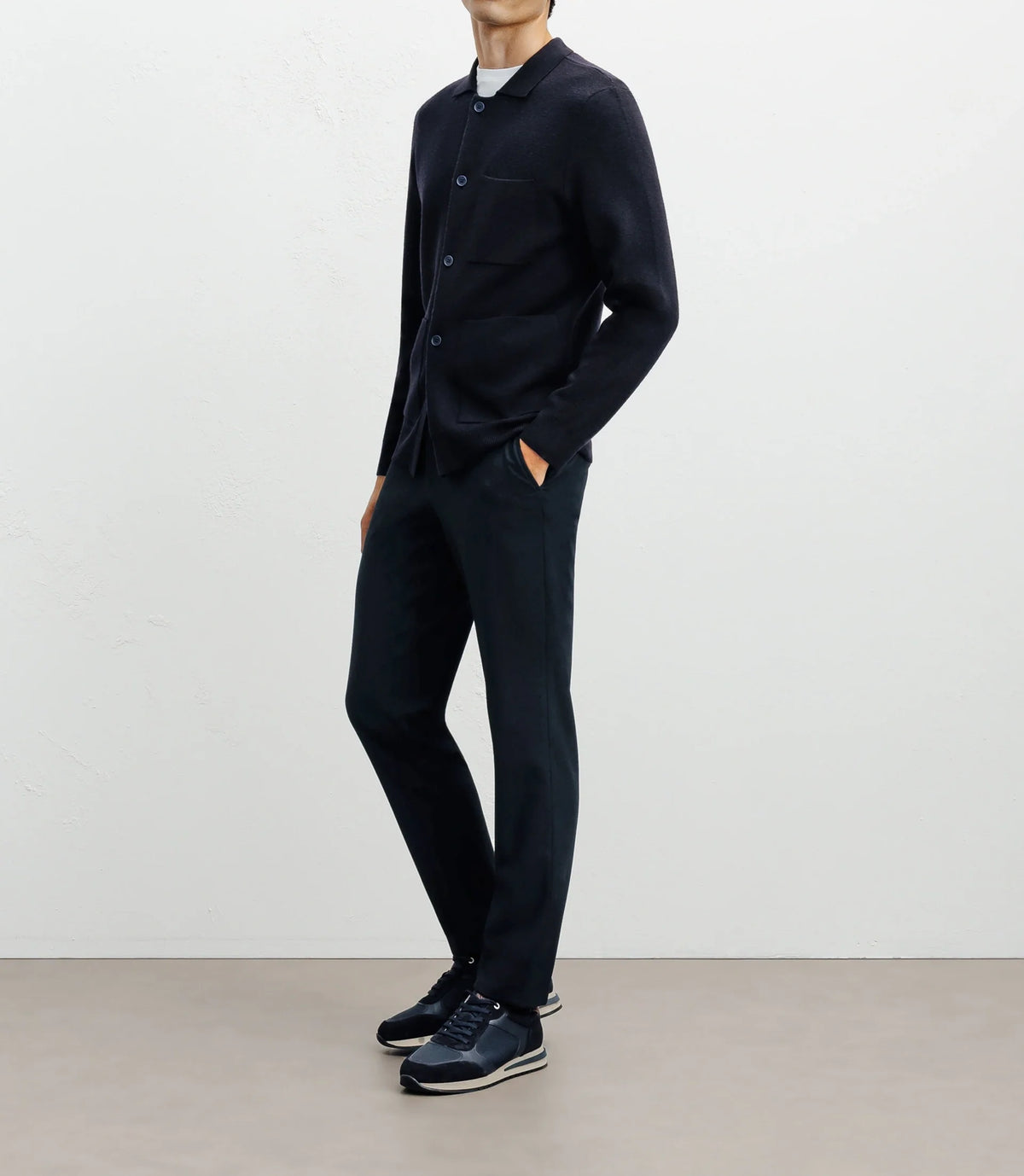 Cardigan surchemise en maille marine - IZAC