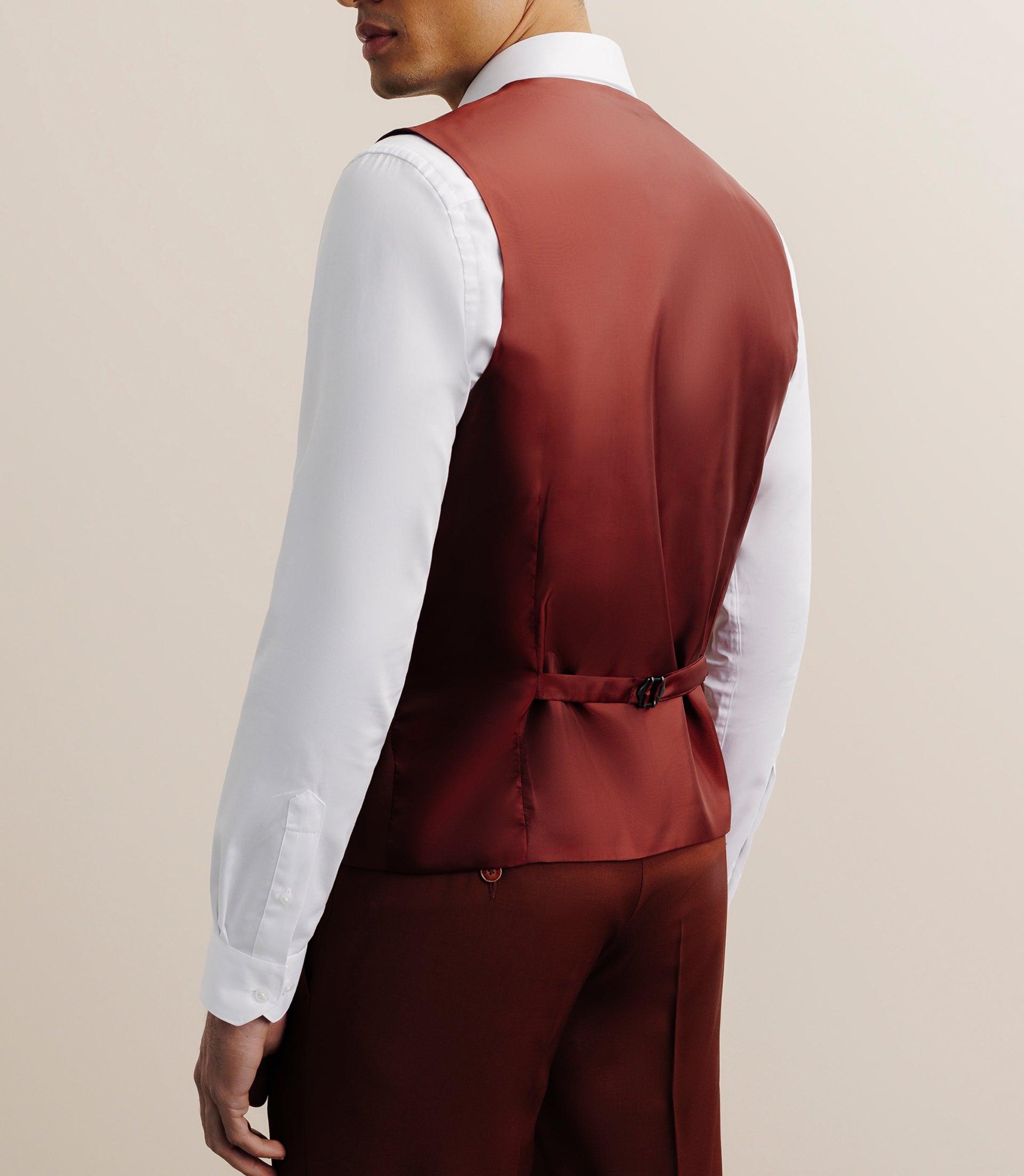 Gilet ville en laine majoritaire terracotta - IZAC