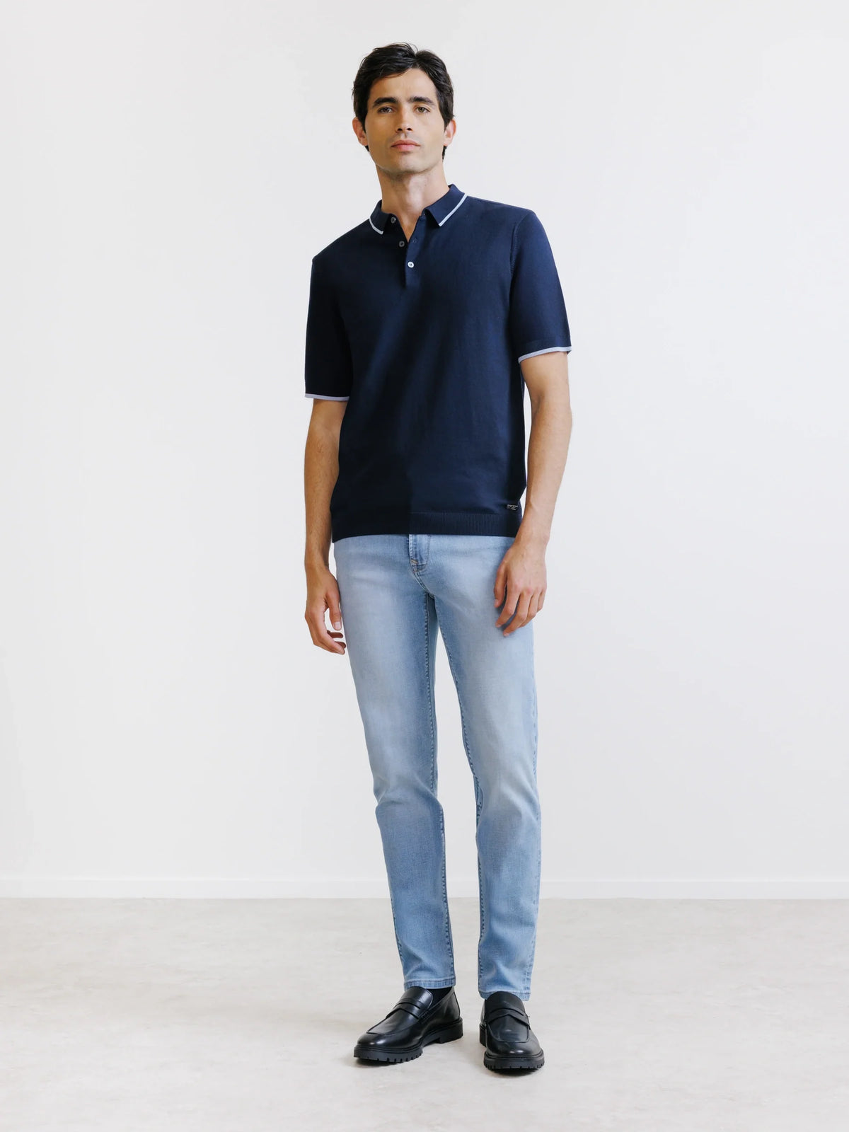 Polo en maille marine - IZAC