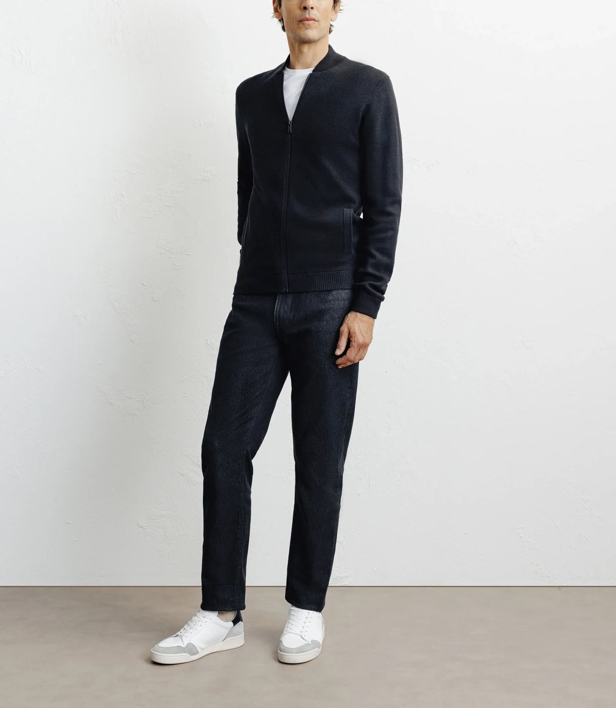 Cardigan zippé col teddy noir - IZAC