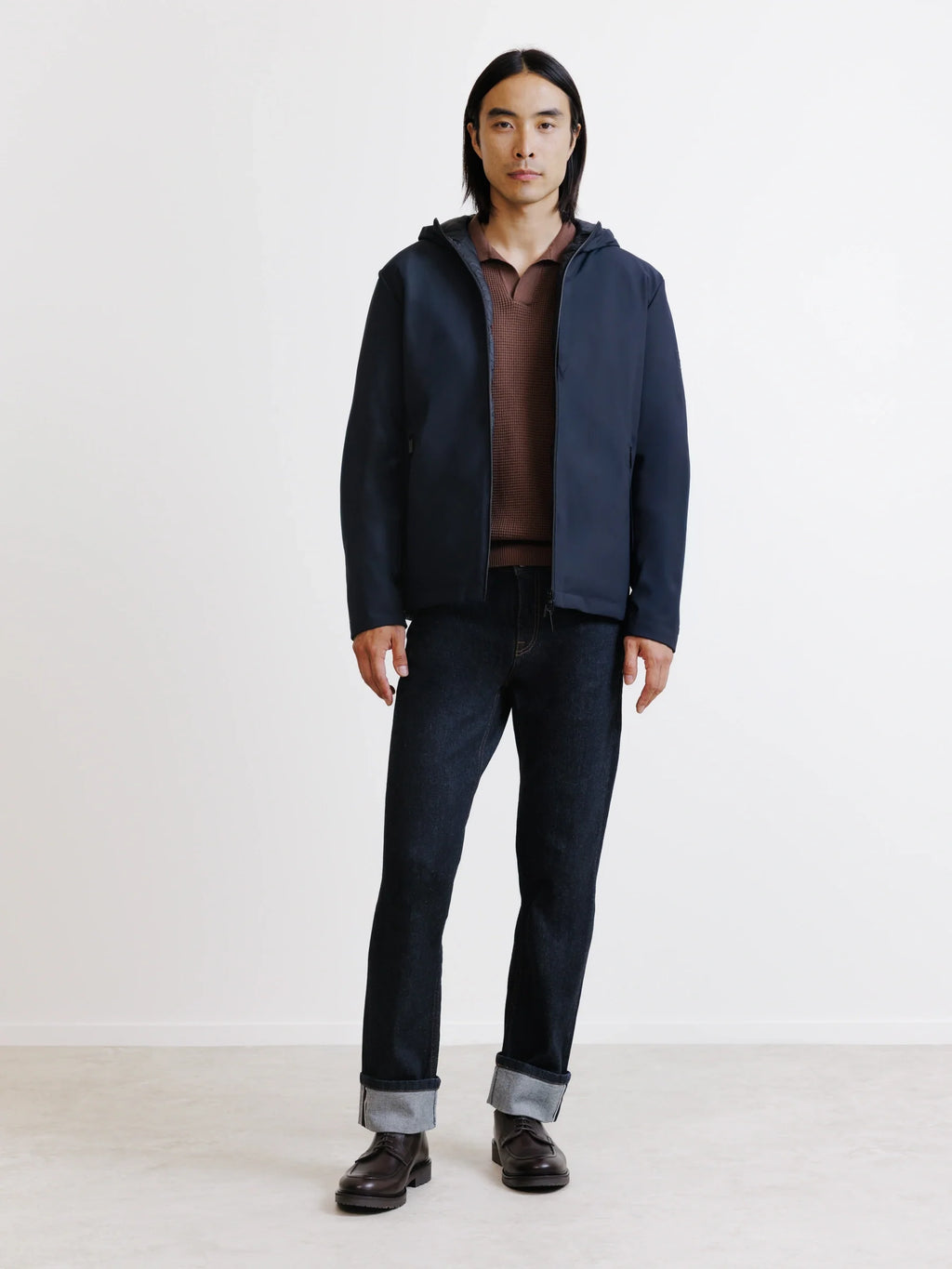 Blouson réversible à capuche marine - IZAC