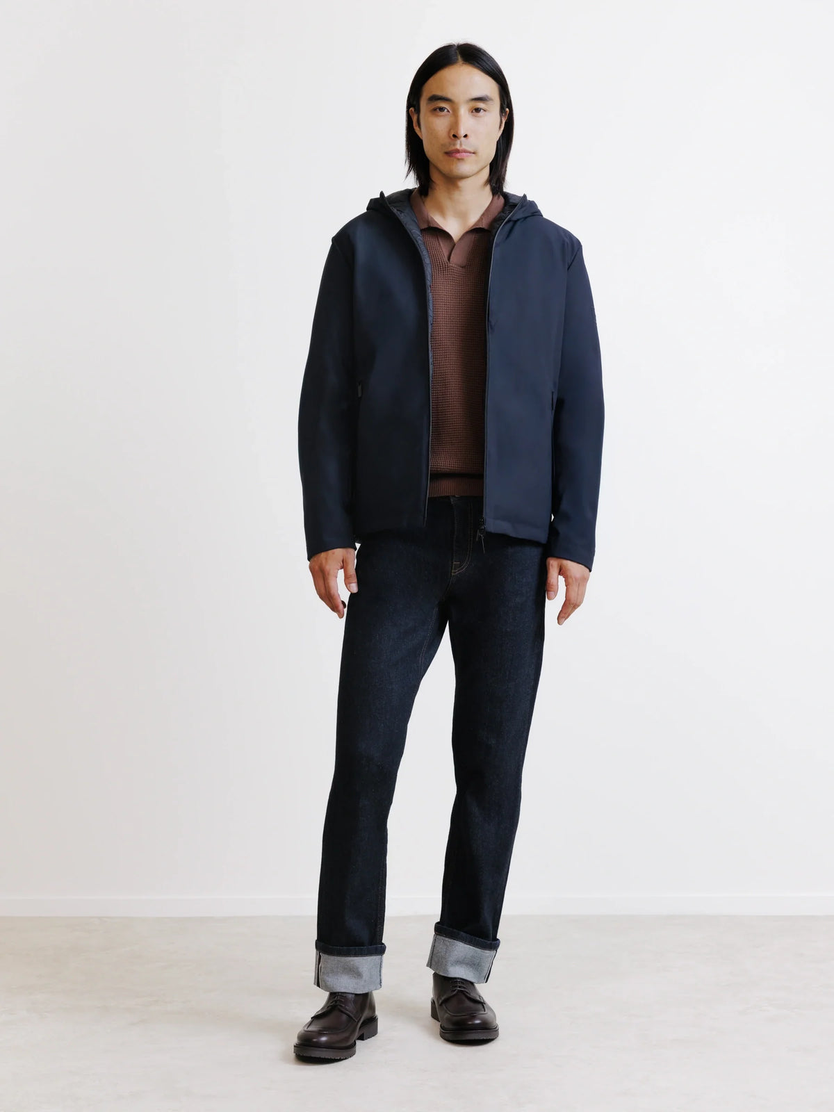 Blouson réversible à capuche marine - IZAC