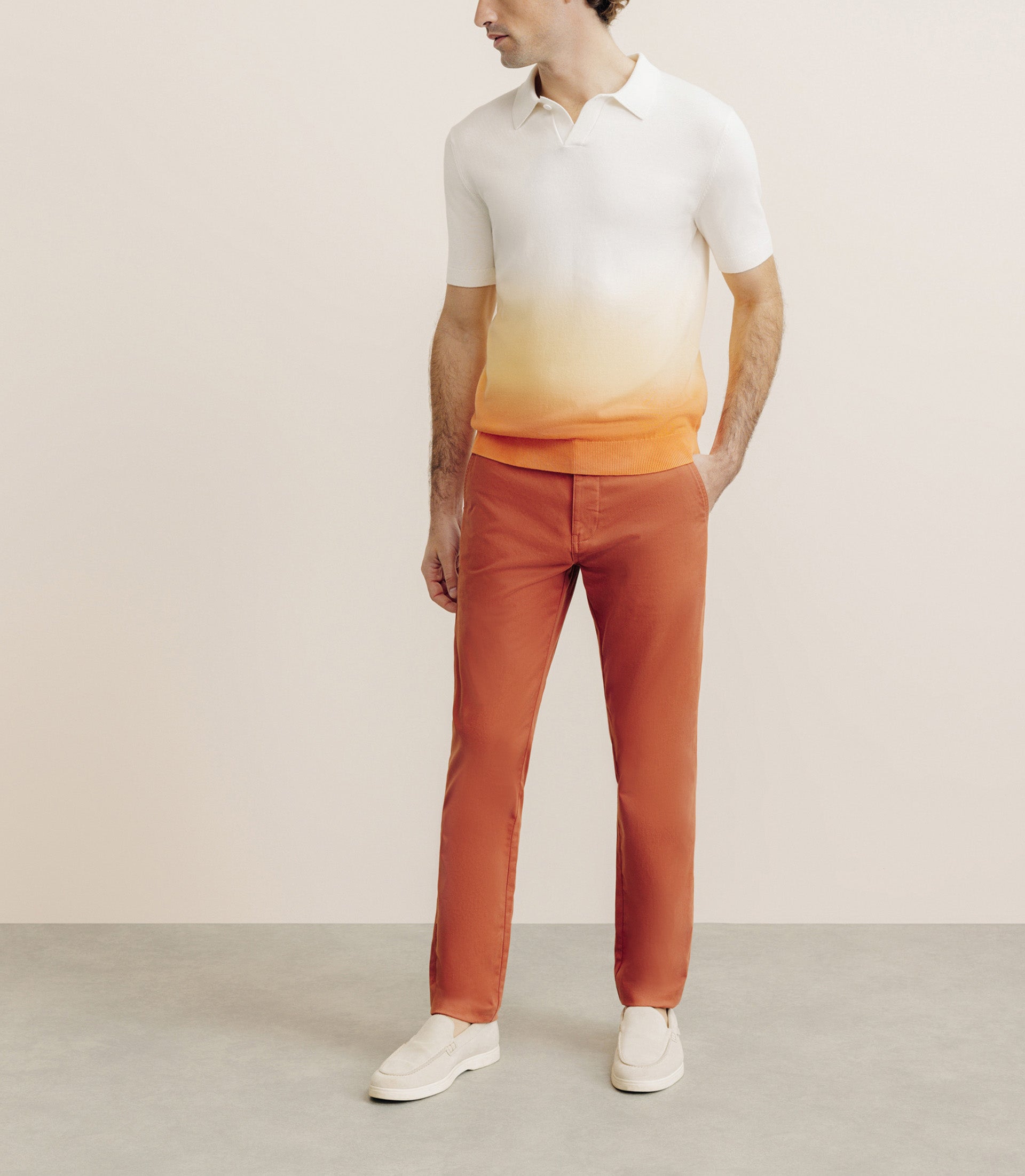 Polo en maille dégradé pêche - IZAC