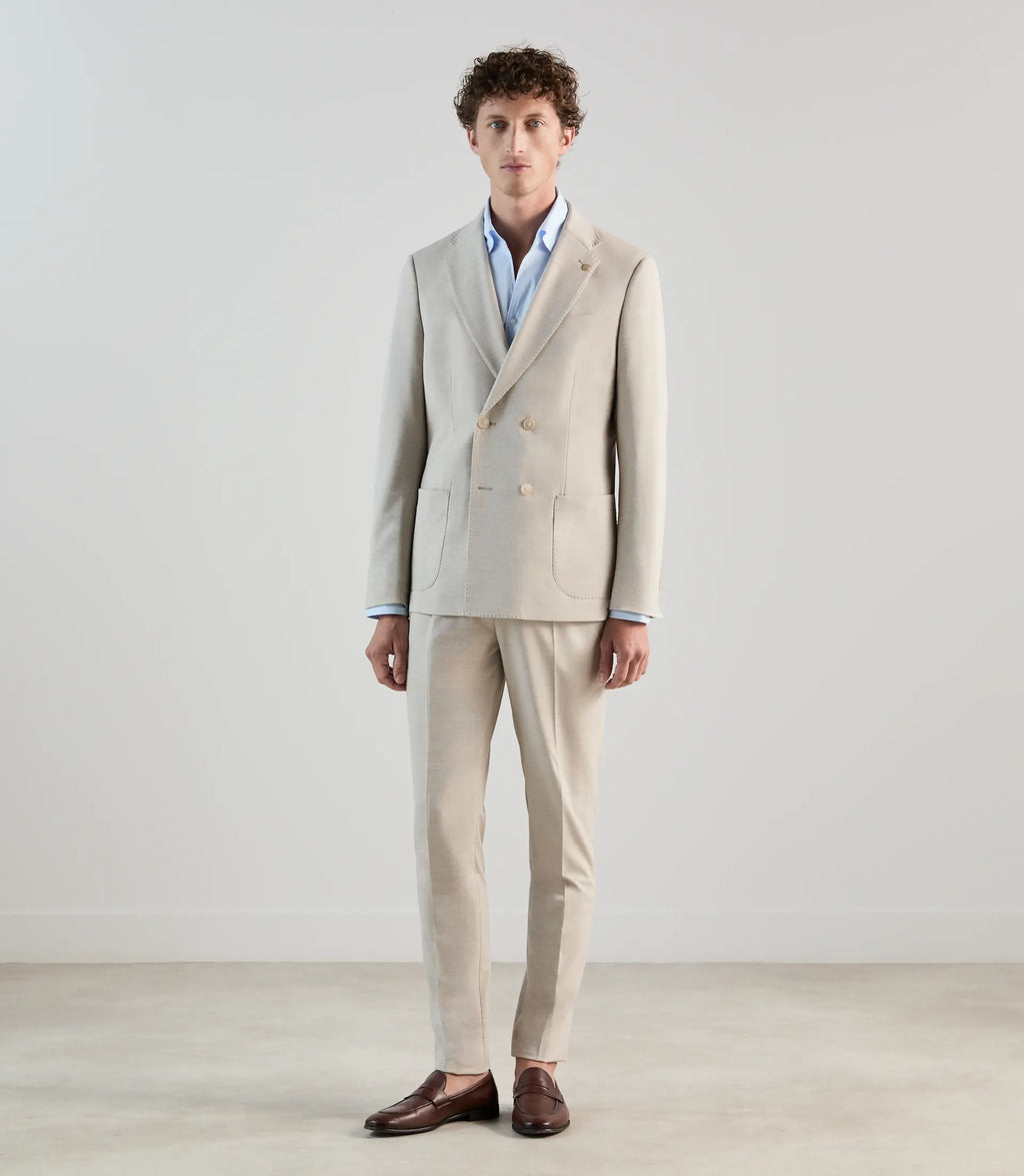 Costume croisé beige - IZAC