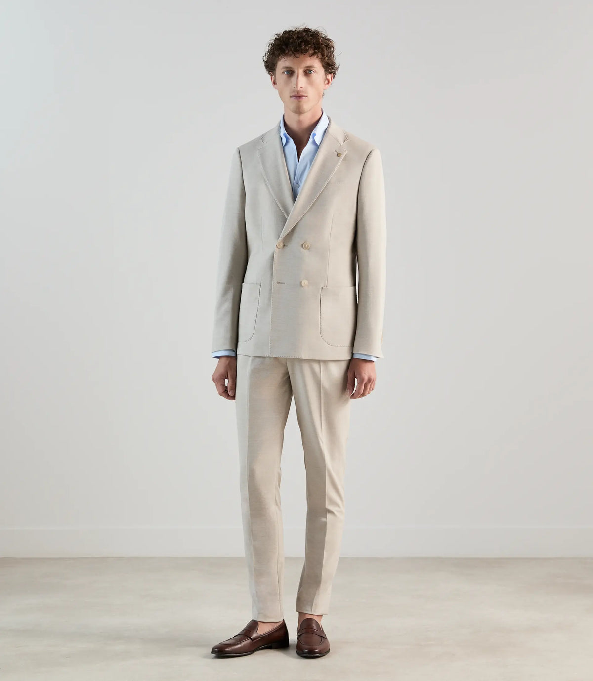 Costume croisé beige - IZAC