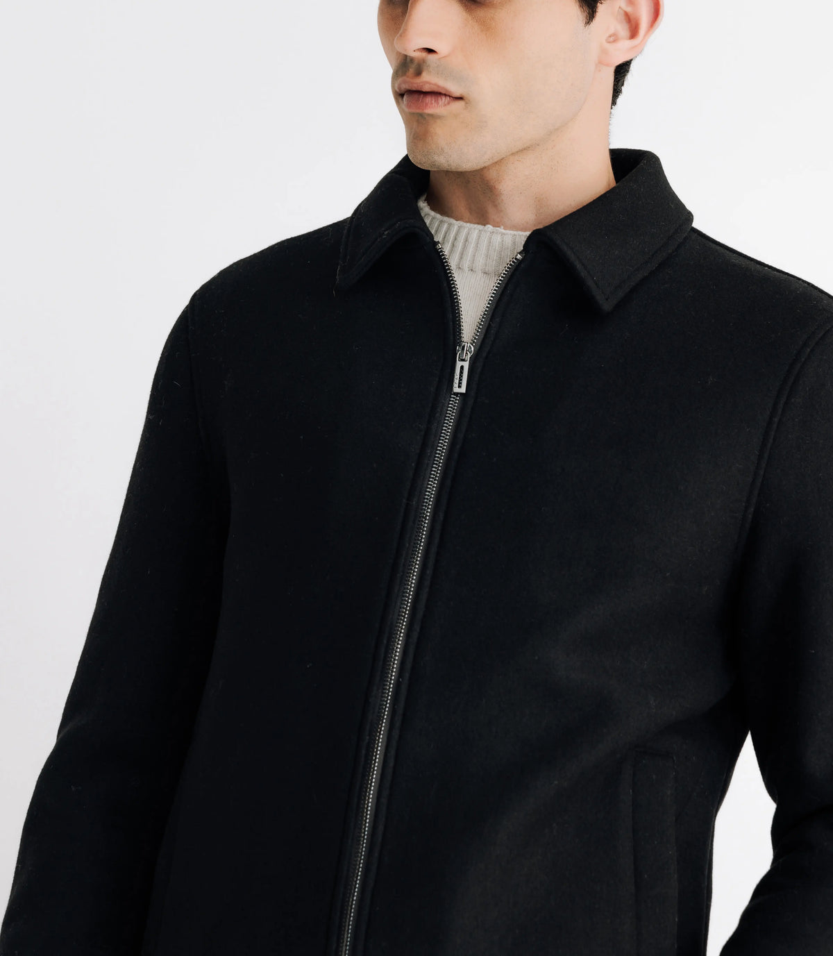 Blouson en laine noir - IZAC