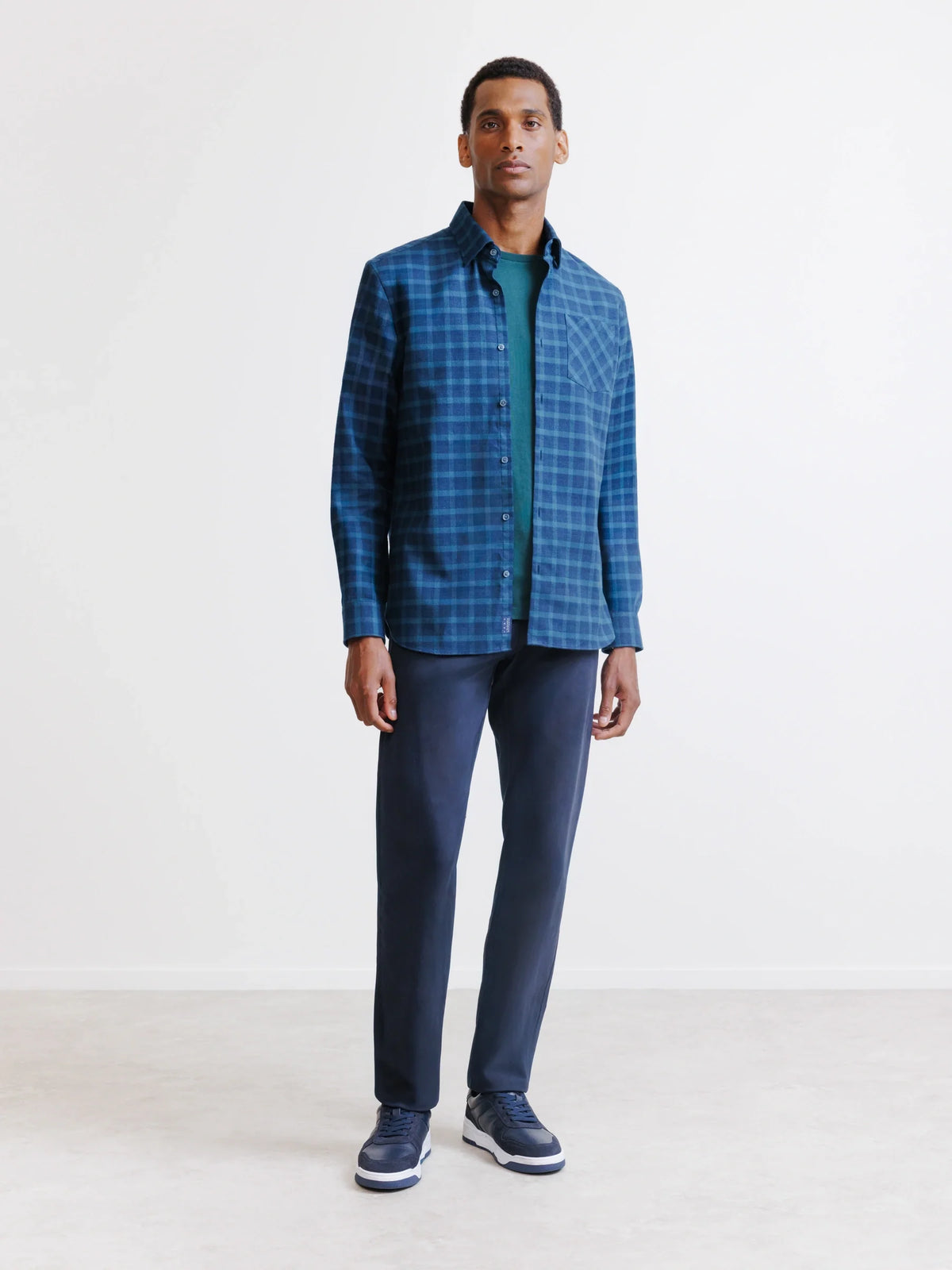 Chemise à carreaux bleue - IZAC