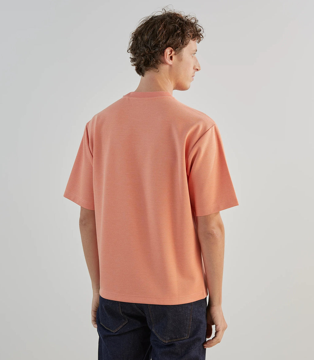T-shirt col rond en jeu de points orange - IZAC
