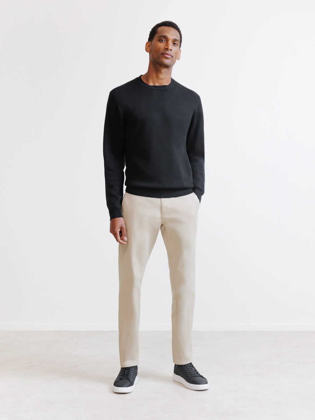 Pull col rond teddy noir - IZAC
