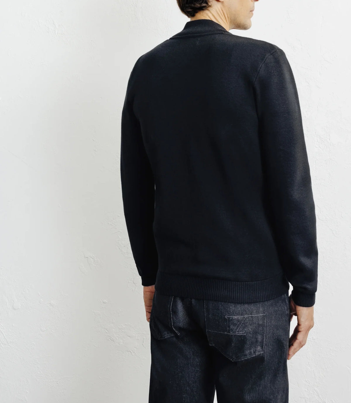 Cardigan zippé col teddy noir - IZAC