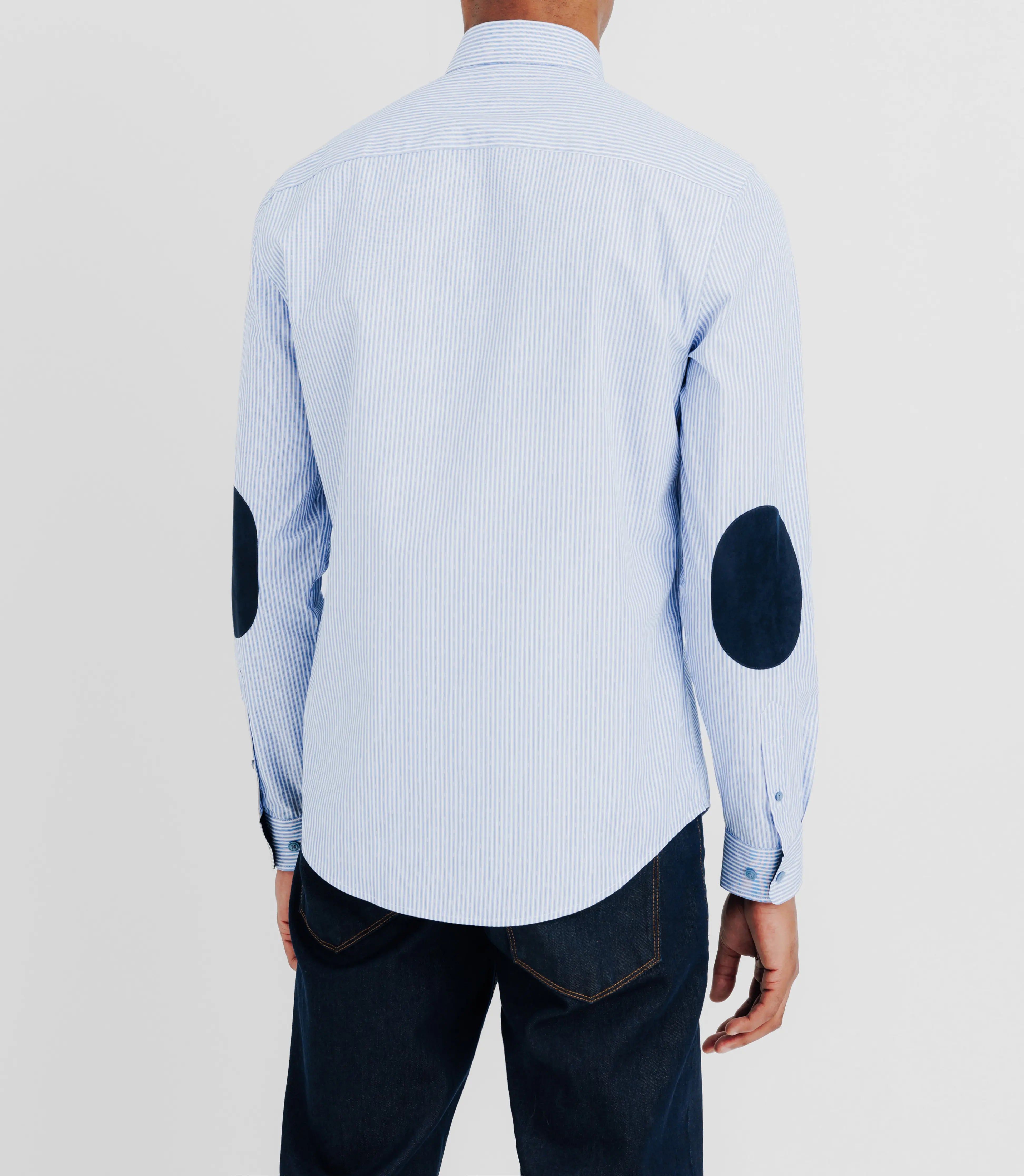 Chemise casual à coudières bleue - IZAC