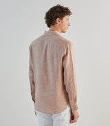 Chemise 100% lin rouge bordeaux - IZAC