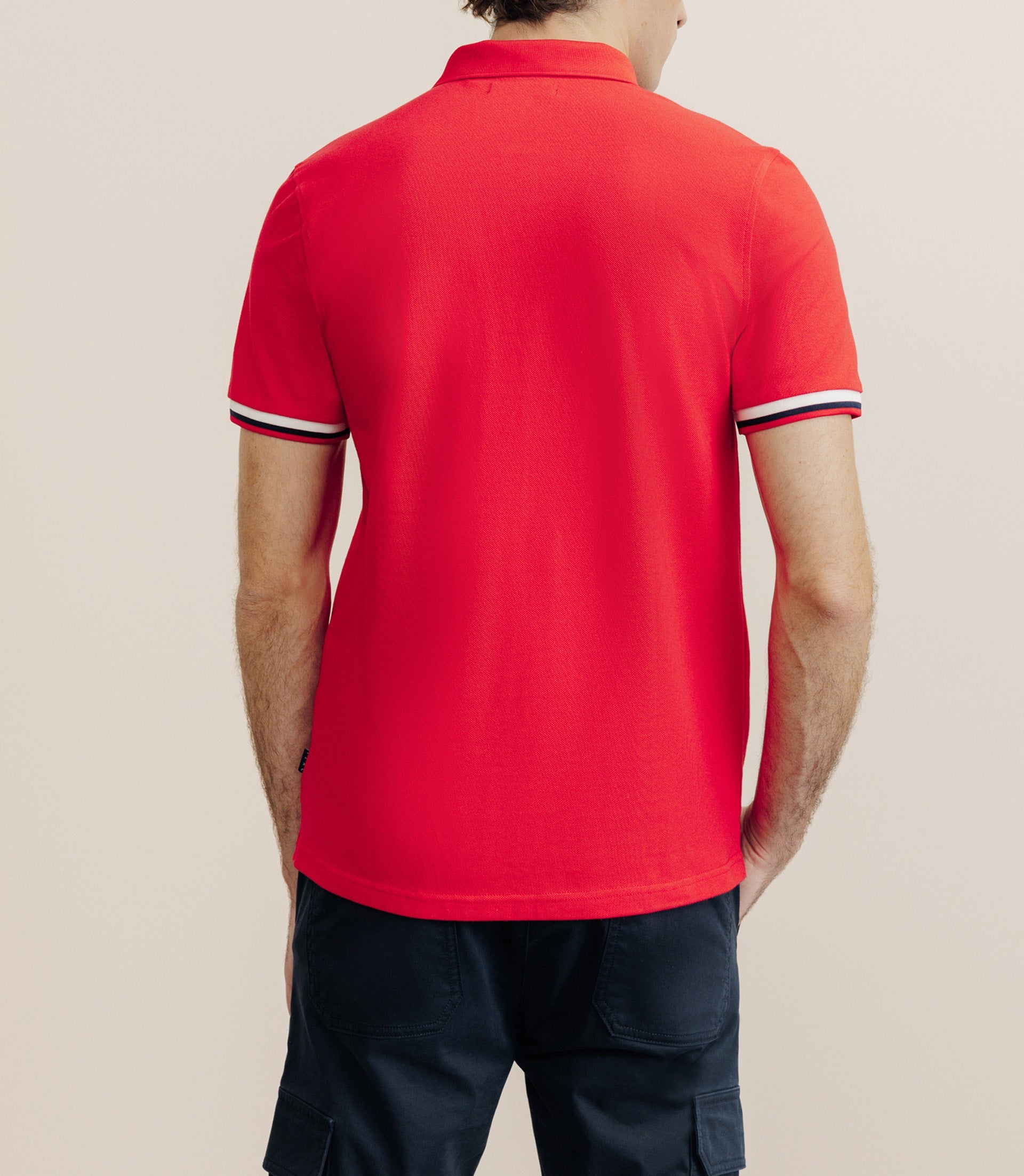 Polo à contraste rouge - IZAC