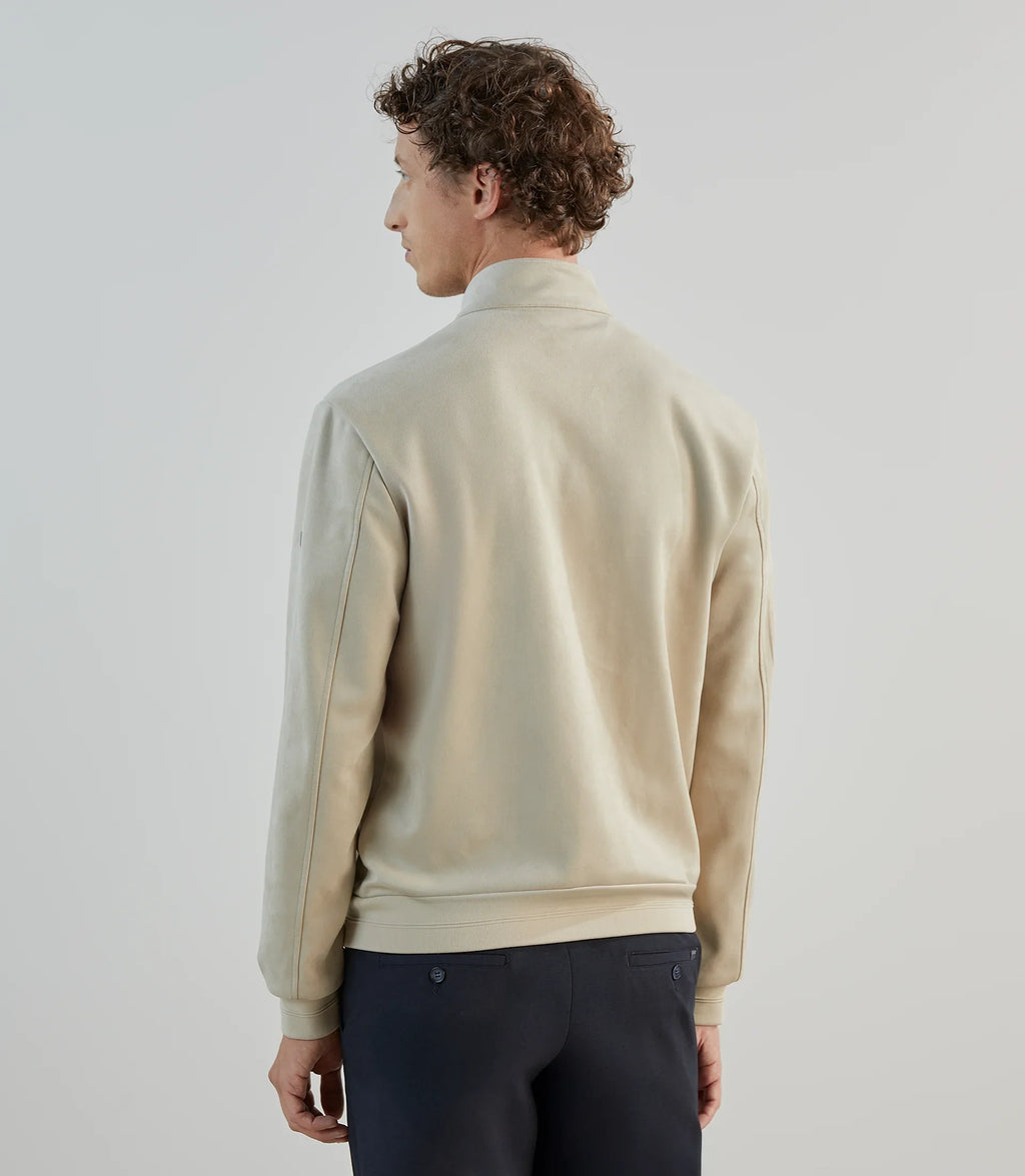 Blouson col montant en suède ecru - IZAC