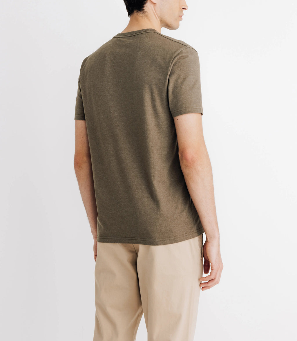 T-shirt col V avec poche kaki - IZAC