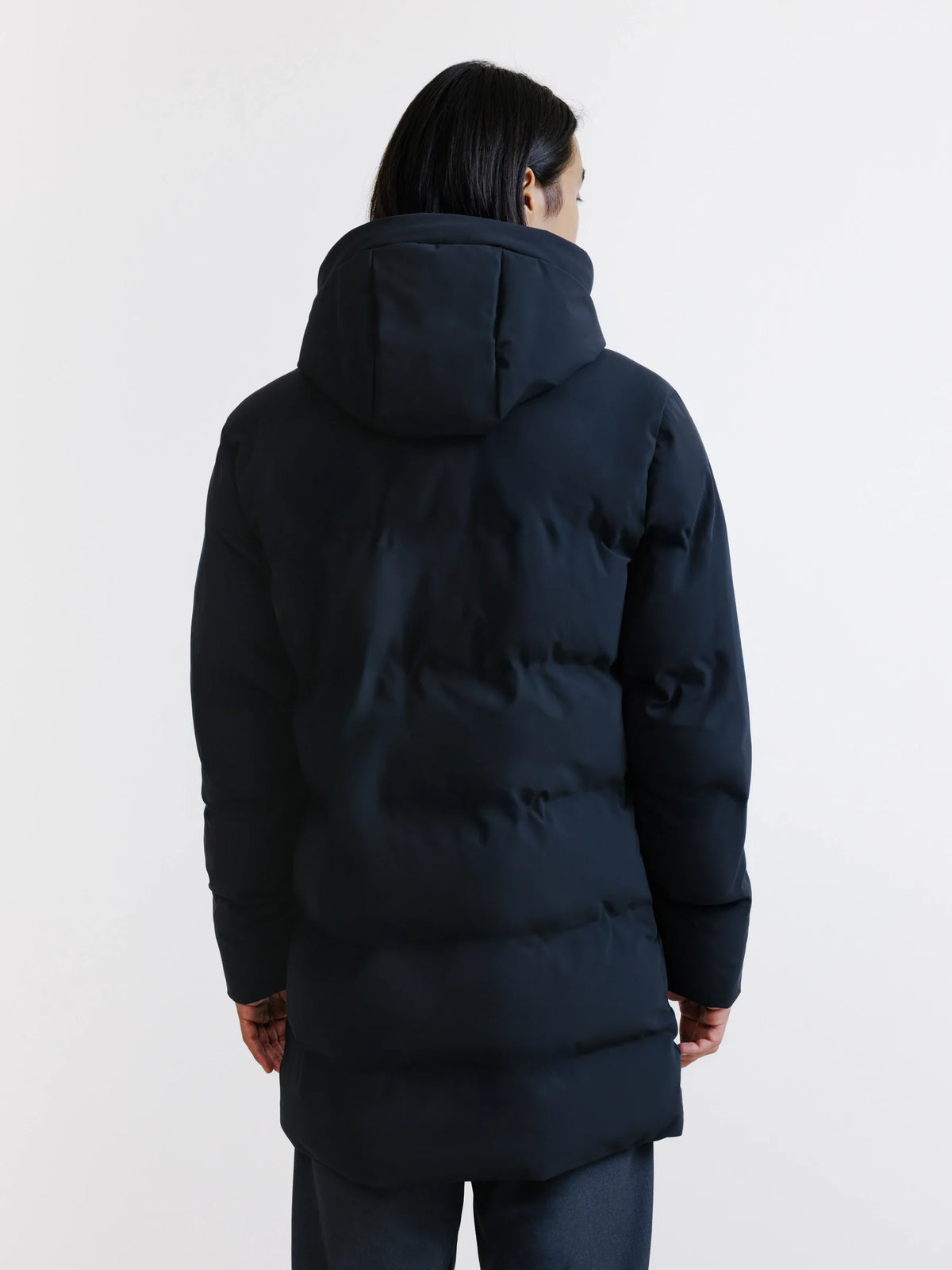 Doudoune mi-longue marine