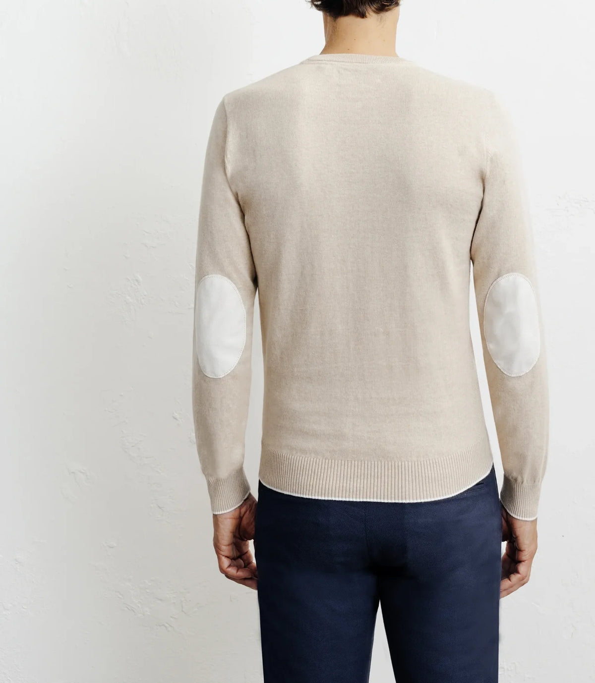 Pull col rond en coton beige - IZAC