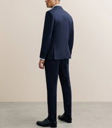 Costume 2 boutons en tissu faux uni marine - IZAC