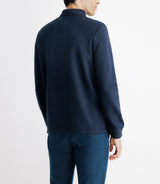 Polo boutonné manches longues marine - IZAC