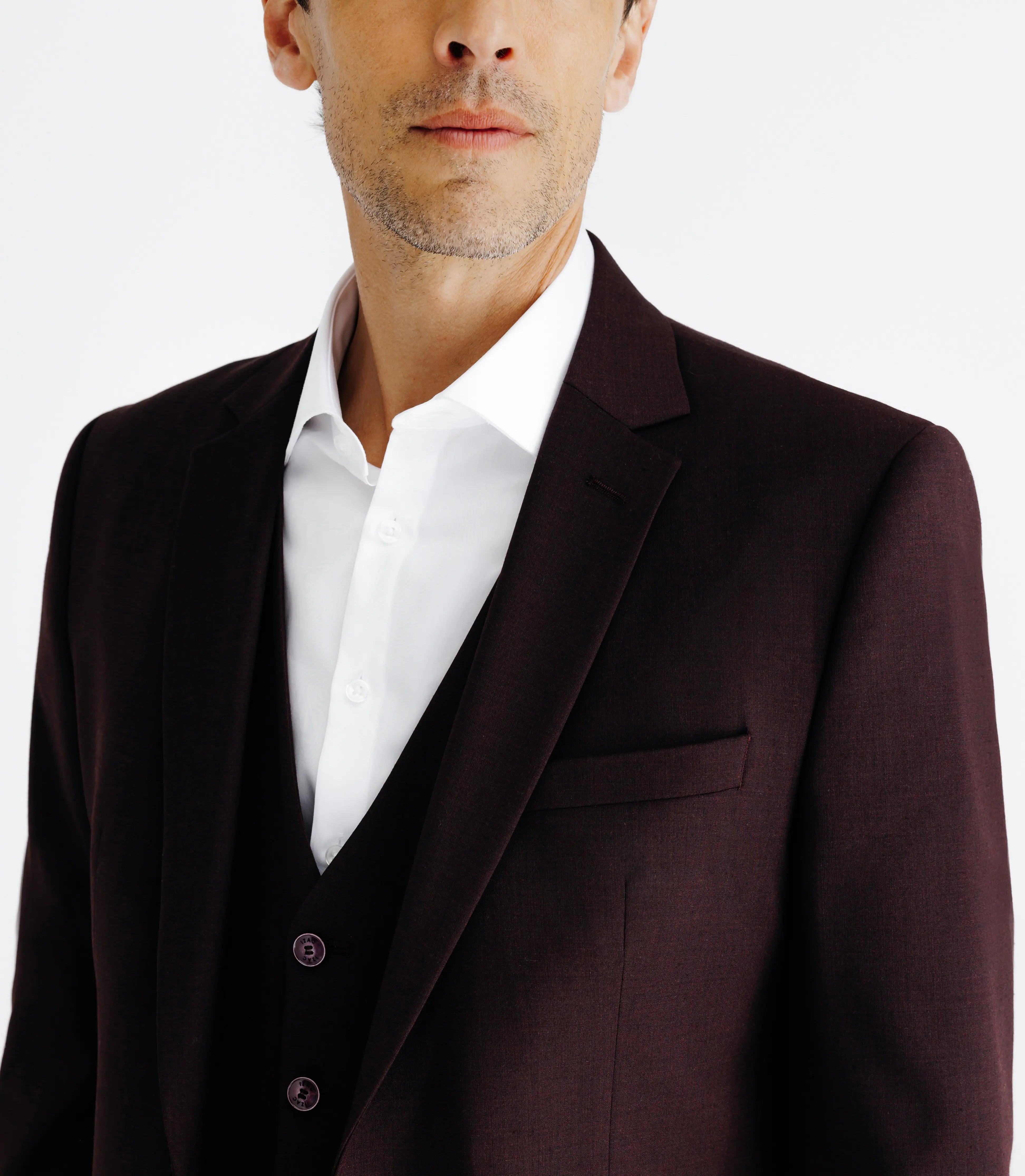 Costume ajusté 2 boutons bordeaux - IZAC