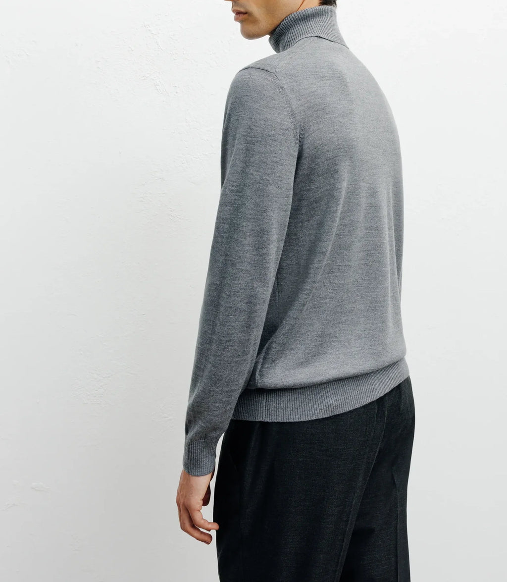Pull col roulé gris - IZAC