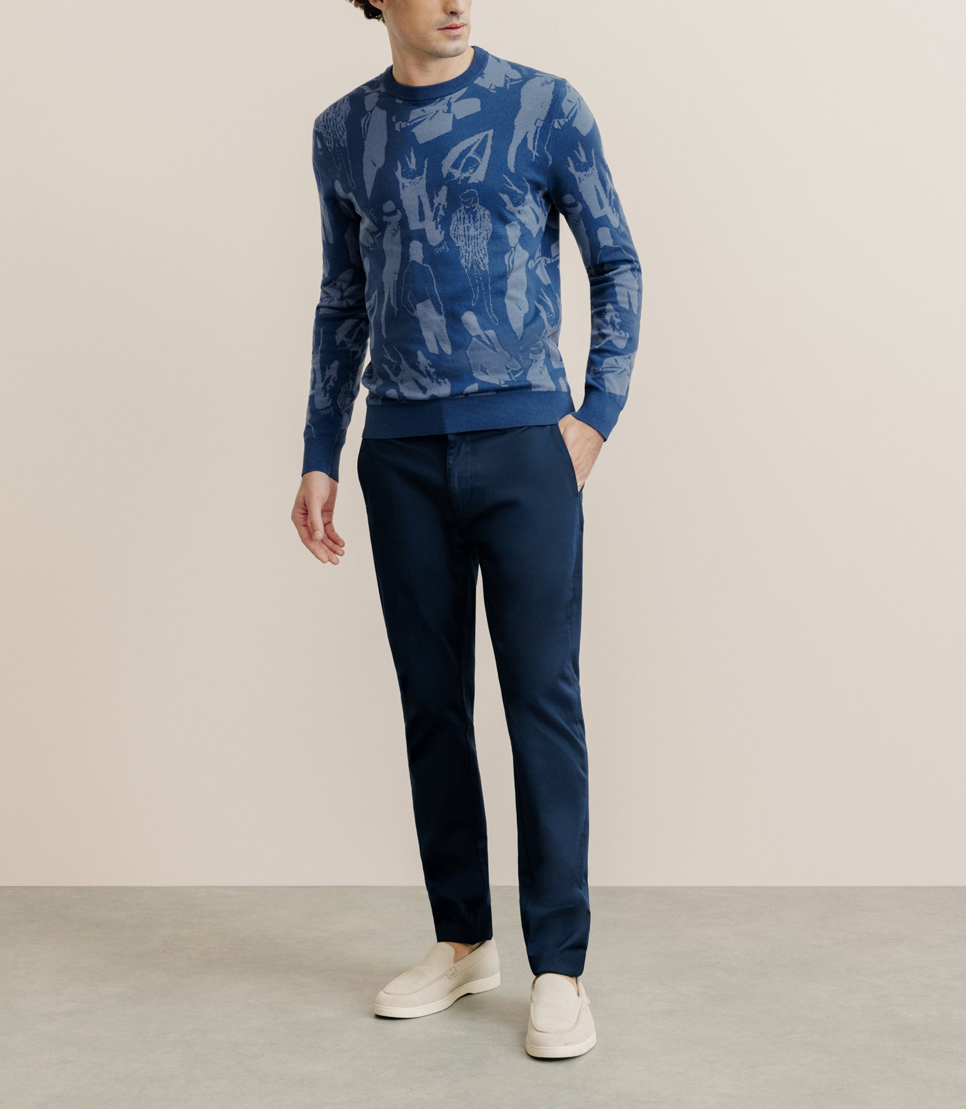 Pull col rond indigo - IZAC