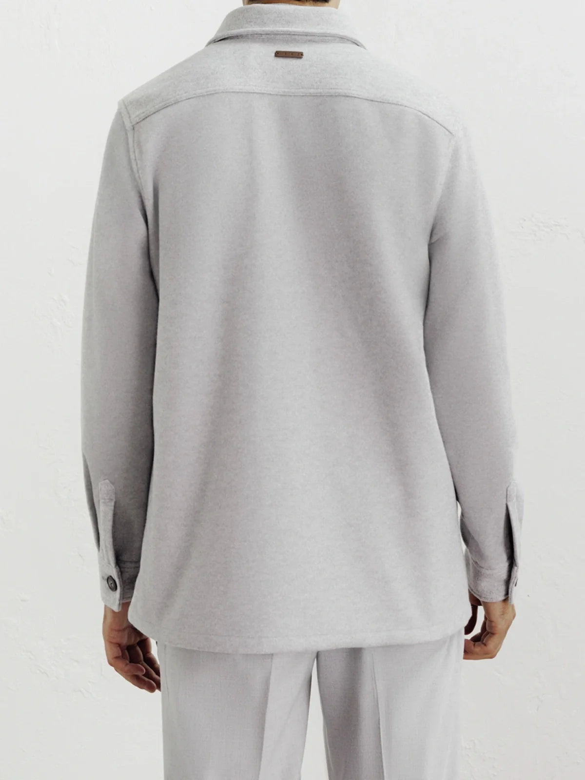 Veste casual col chemise gris clair - IZAC