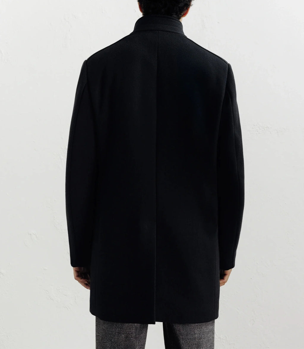 Manteau ville en laine noir - IZAC
