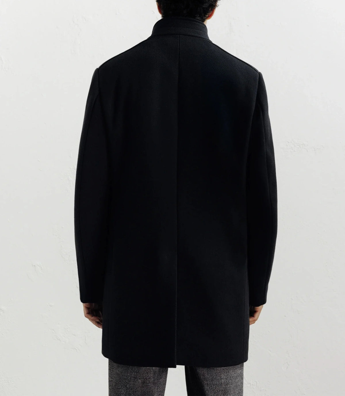 Manteau ville en laine noir - IZAC