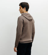 Pull à capuche en maille chatain - IZAC