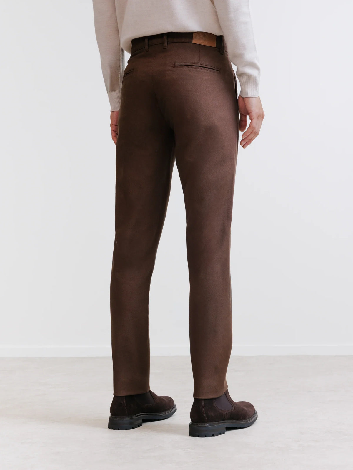 Pantalon chino armuré chocolat - IZAC