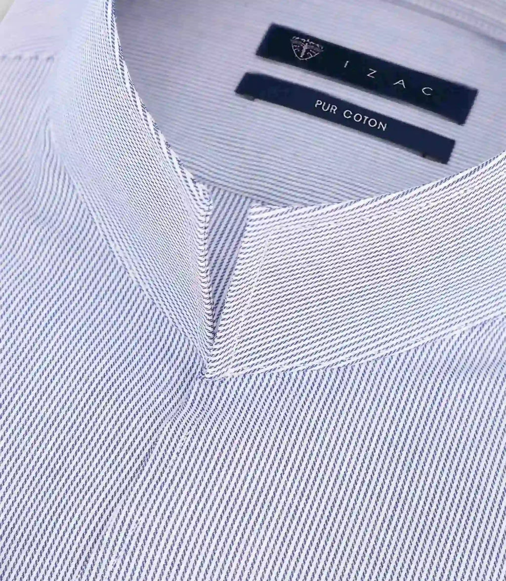 Chemise col philosophe marine - IZAC