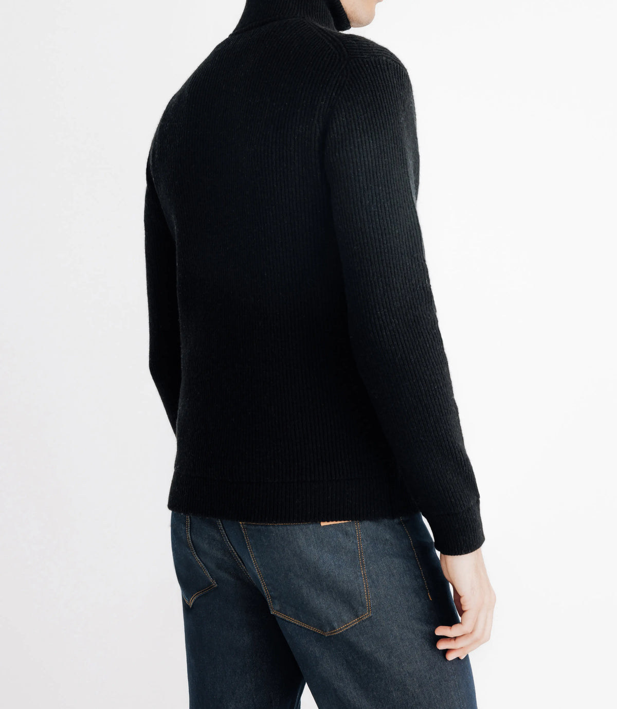 Pull lambswool col camionneur noir - IZAC