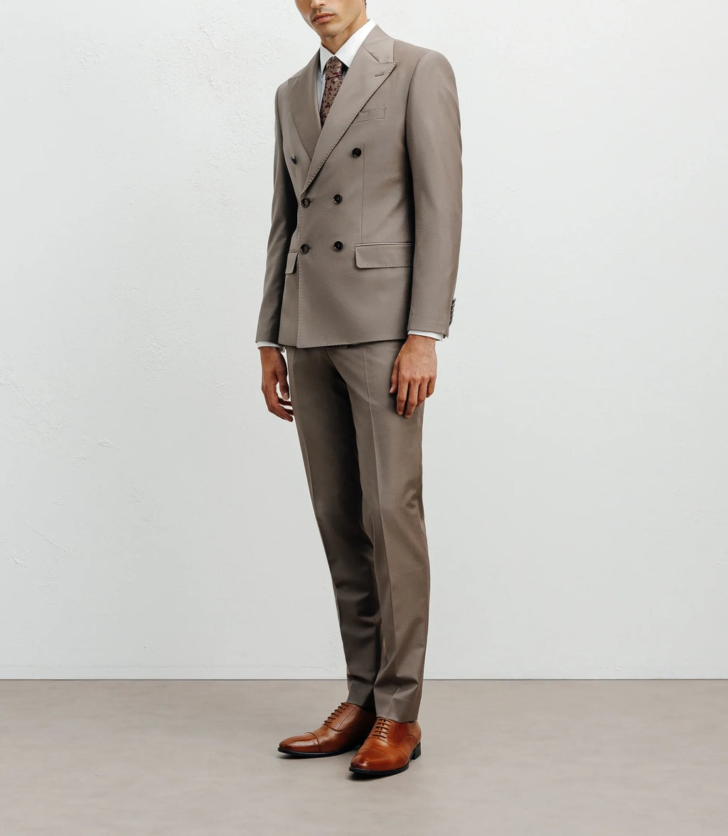Costume croisé taupe - IZAC