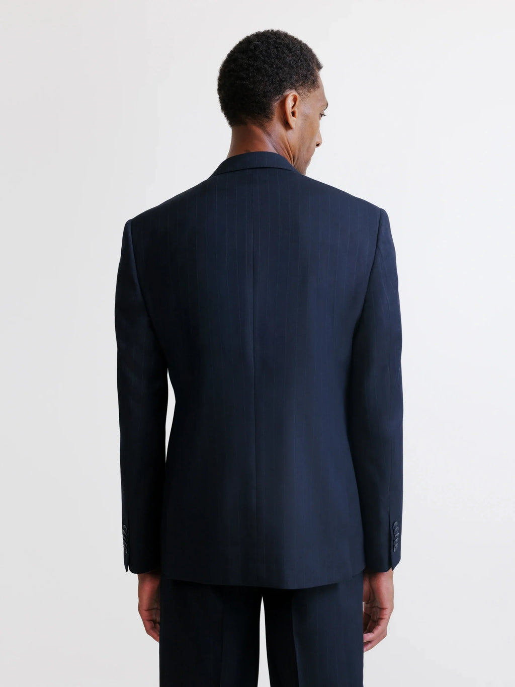 Costume croisé rayé marine - IZAC
