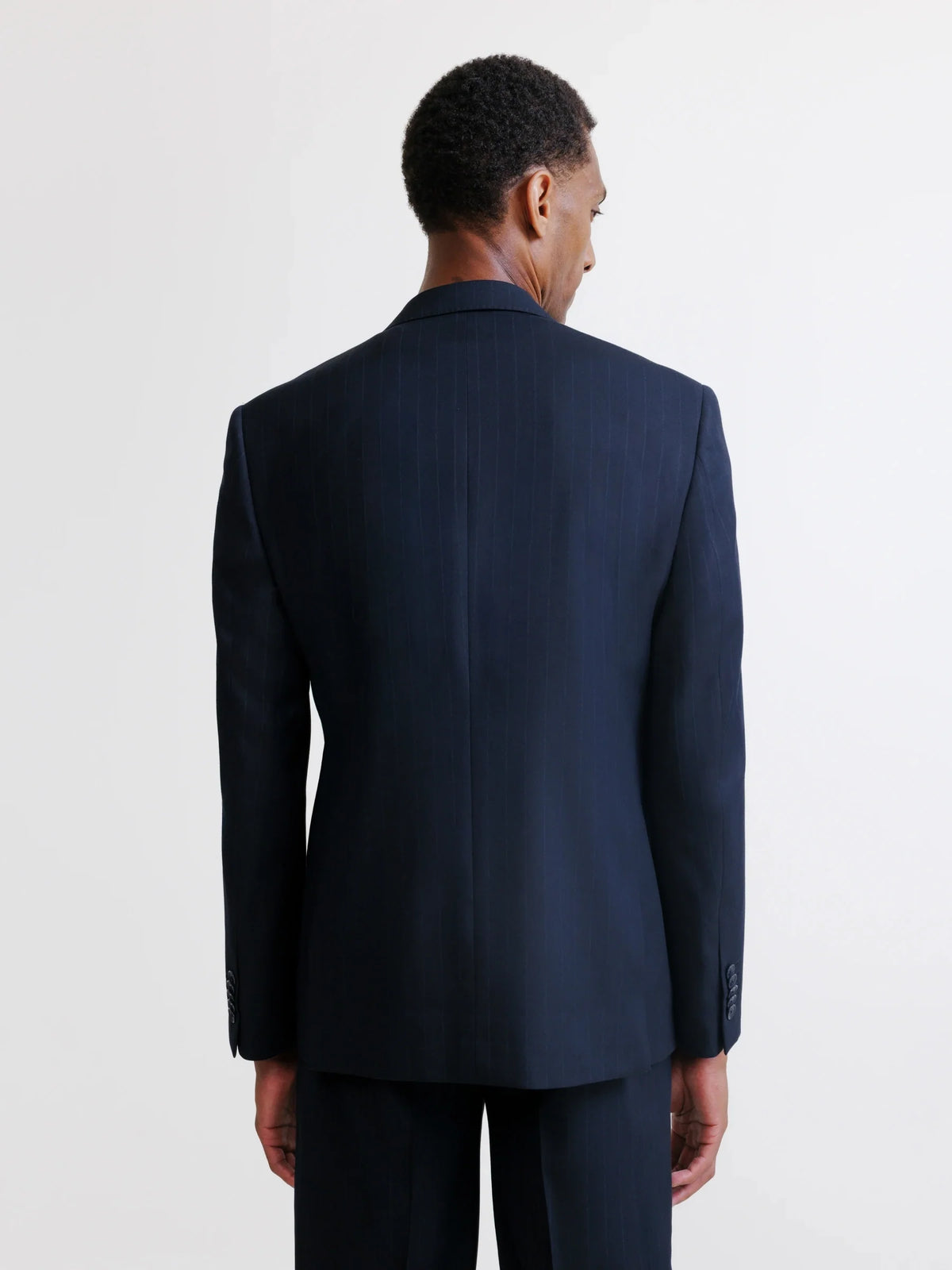 Costume croisé rayé marine - IZAC