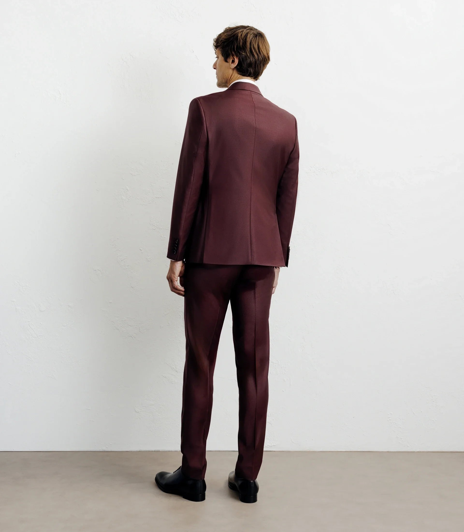 Costume 2 boutons laine majoritaire prune - IZAC