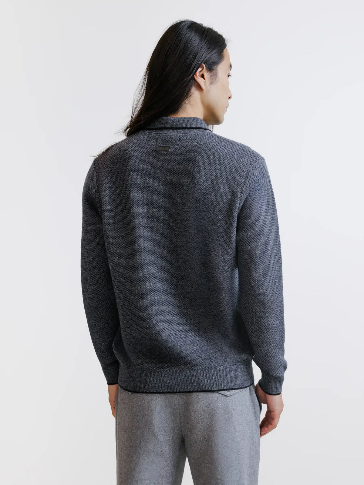 Pull col polo zippé anthracite - IZAC