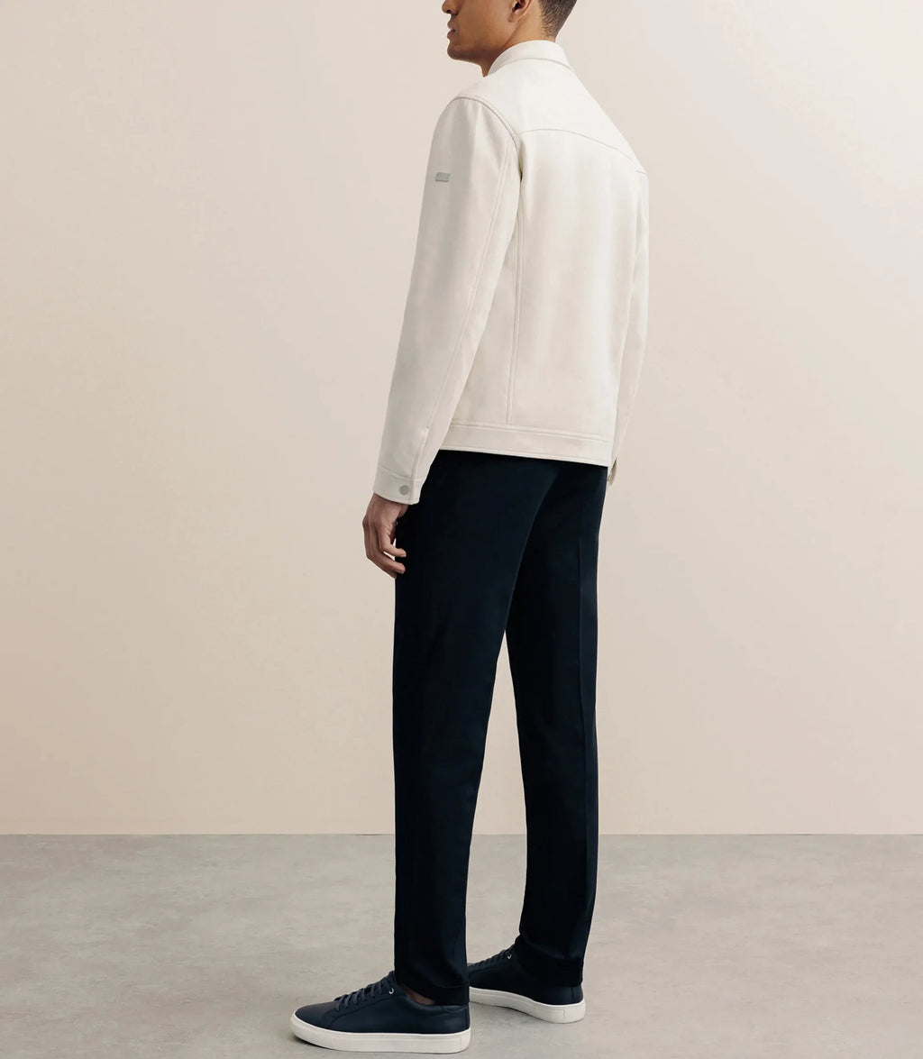 Blouson col chemise en suédine écru - IZAC