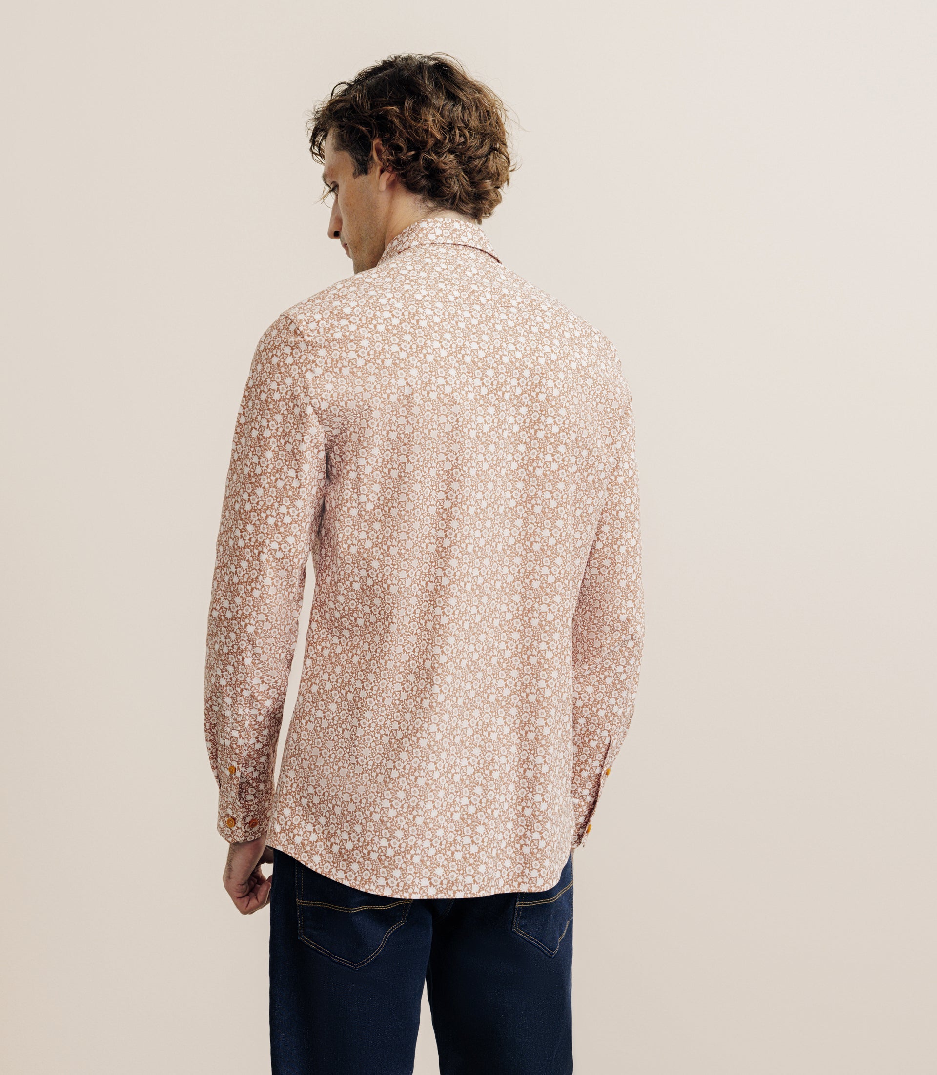 Chemise 100% coton orange - IZAC