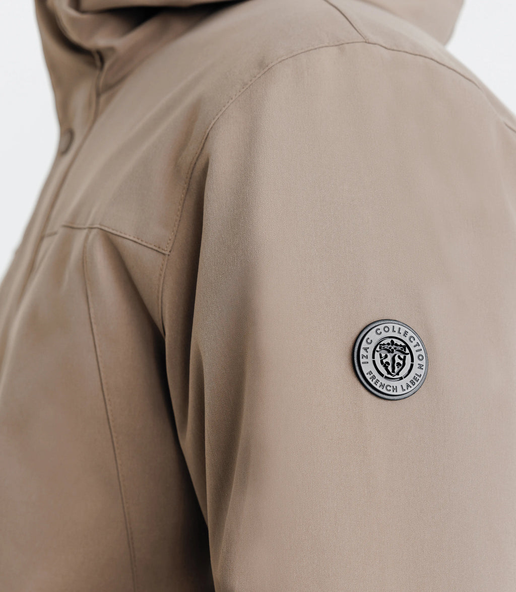 Parka à capuche taupe - IZAC